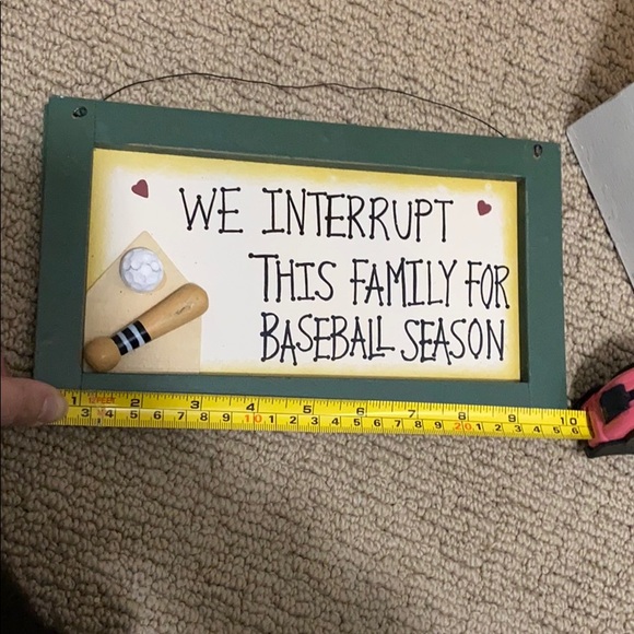 WOOD BASEBALL PLAQUE+HANGER HOME DECOR FOR A BASEBALL FAMILY WALL HANGING PIECE - Picture 6 of 8